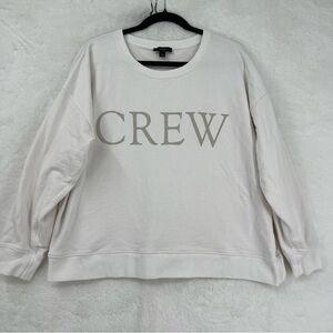 J. Crew Limited-edition cotton terry CREW logo sweatshirt Women L white cotton